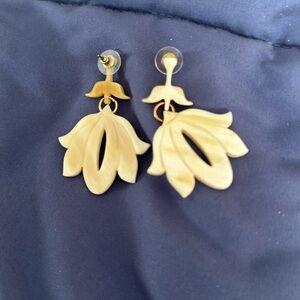 Dove with lotus flower earrings. Plastic so lightweight.